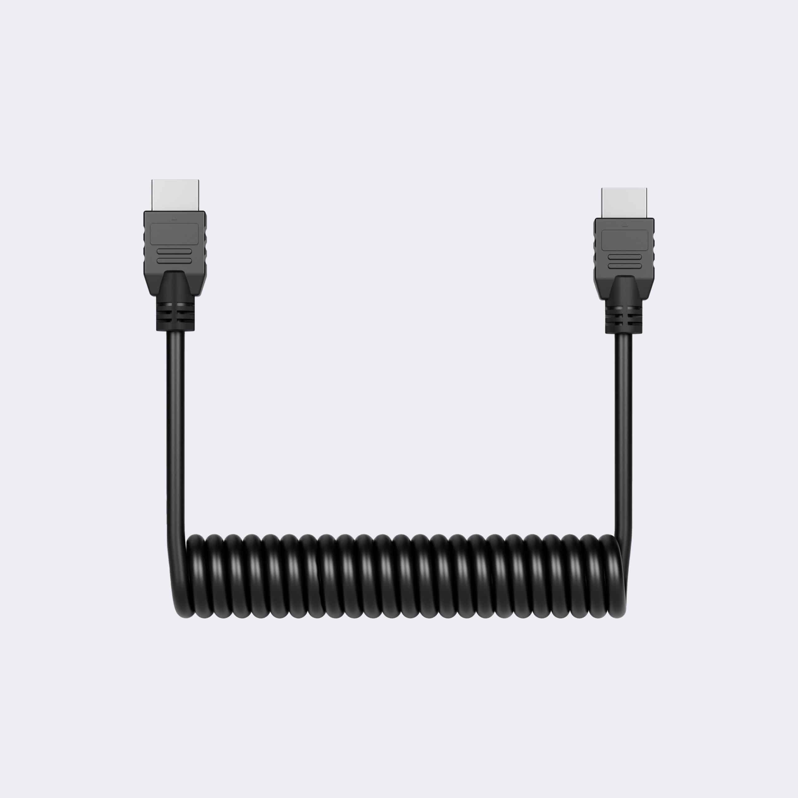 ATOMOS ATOMCAB011 Full HDMI to Full HDMI Cable, Curled, 19.7 inches (50  cm), 25.6 inches (65 cm) Extension Compatible